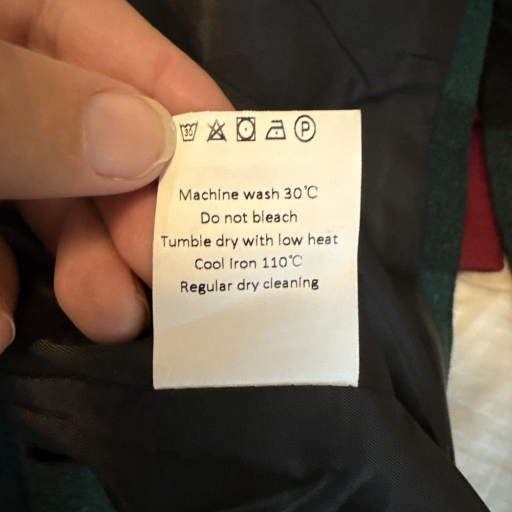 NWOT Green And Black Plaid Women’s Coat XL, Holiday , Warm, Pea Coat, Winter - Picture 6 of 9